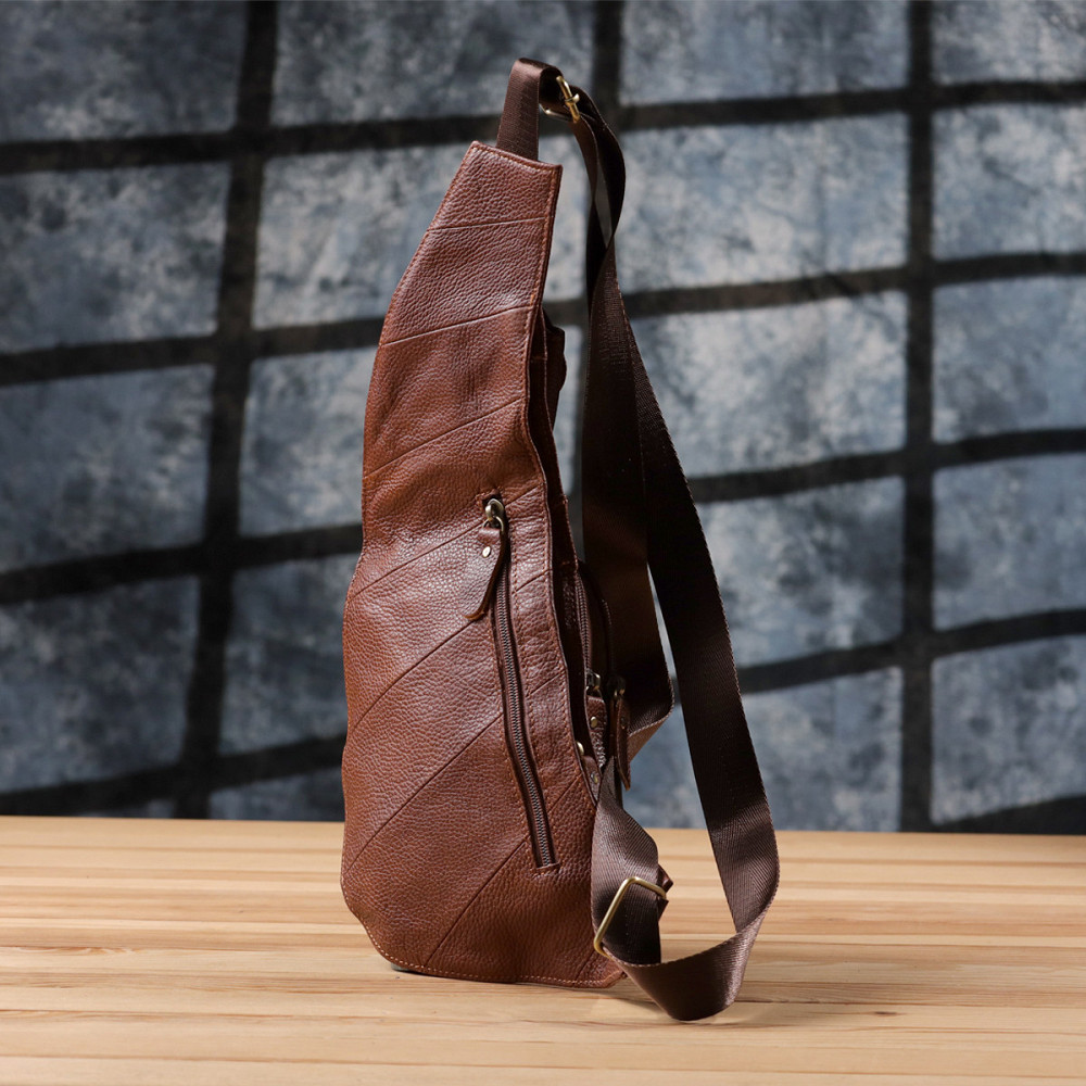 Чоловіча сумка через плече з натуральної шкіри Vintage 22960 Коричневий Київ - фото 3