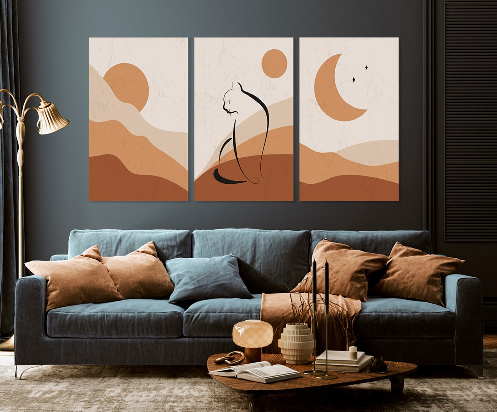 Модульна картина у вітальню/ спальню   Котик    ART-195_3A 70х130 см Київ - фото 3