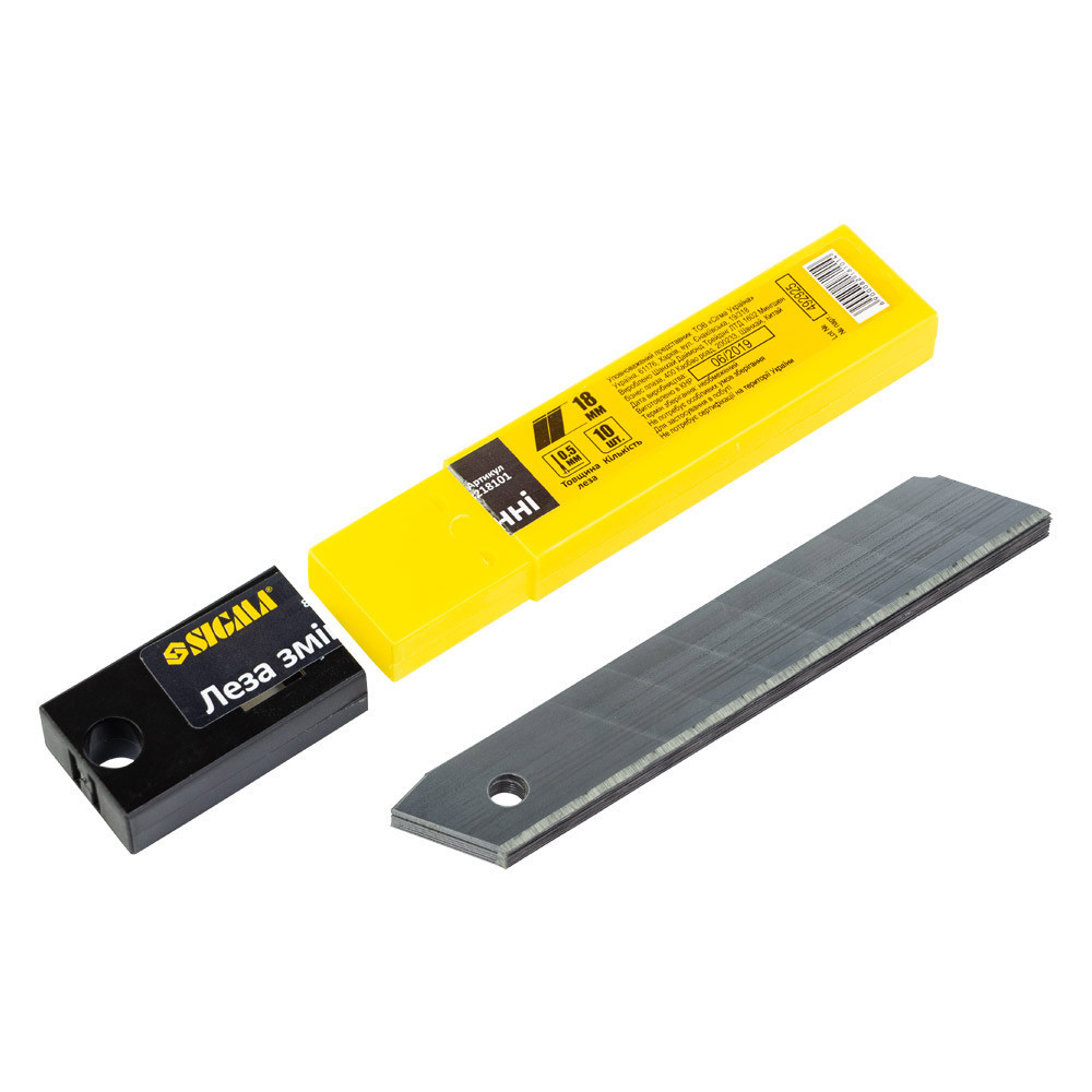 Леза змінні (прямі) 18 мм 10 шт SIGMA (8218101) Київ - фото 2