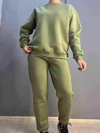 Свитшот женский Pepper&mint 24-14 базовый простой удлиненный оверсайз хаки, хаки, M Киев