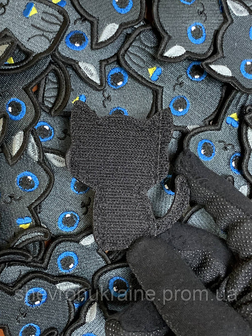 Шеврон милый котик (Форма контурна. На липучке) Размер 8x6.5см Киев - изображение 7