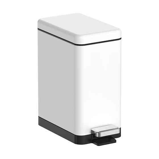 Мусорное ведро с плавным закрытием прямоугольное Koer TC-010210-08 10 л цвет белый нерж. сталь (KR5598) Черновцы