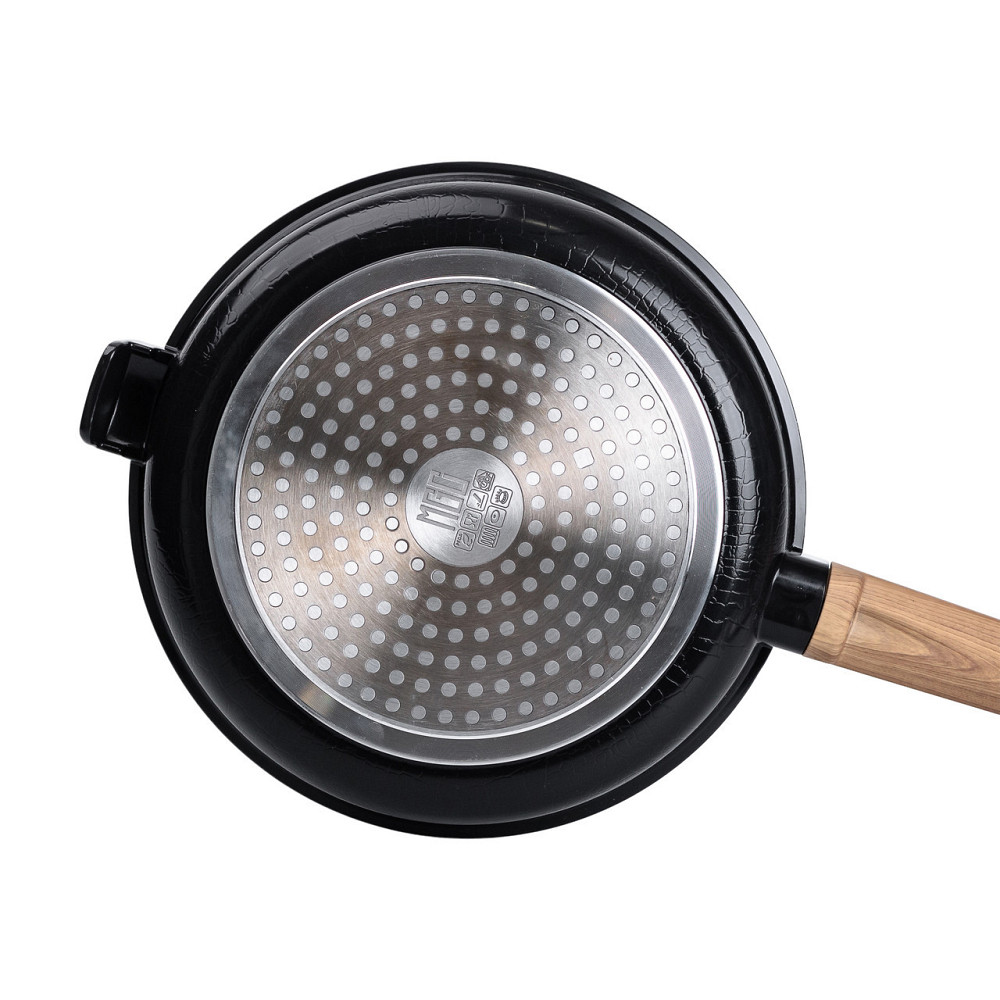 Алюмінієва сковорода з керамічним покриттям антипригарним 1.8 л Ø 24 см чорна MGC HP-4-457B Київ - фото 3