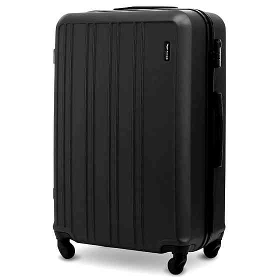 Валіза пластикова WINGS HRR01 велика 75 см чорна Київ