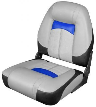 Сиденье Для Катера И Лодки Premium High Back Серый/Уголь/Синий Дніпро - фото 1