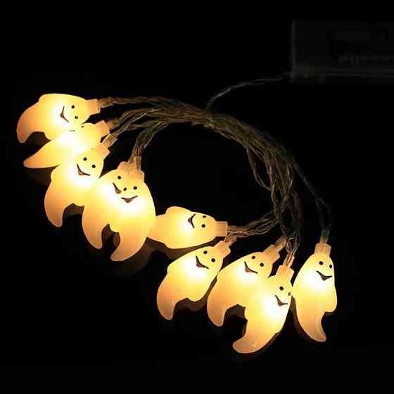 Гирлянда Хэллоуин Привидения 150 см 10 led 5 на 2 см белый Киев