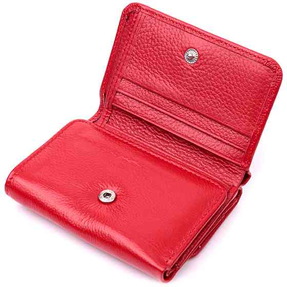 Горизонтальный кошелек для женщин из натуральной кожи ST Leather 19478 Красный Киев