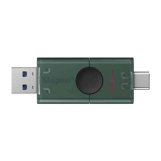 Флеш-накопичувач Kingston 128GB DataTraveler DuoG2 USB-A + USB-C 3.2 Gen1 Black/Green Киев