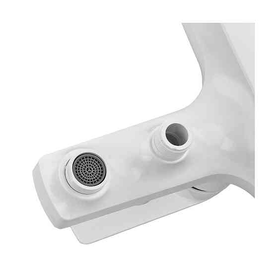 Змішувач для ванни Plamix Lucas-009 EURO SET білий зі шлангом, лійкою та кронштейном (PM0708) Харків