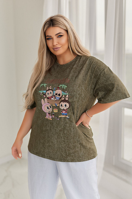 Жіноча футболка з ефектом тай-дай Labubu "Pirate" (Туреччина) | Батал Київ - фото 7