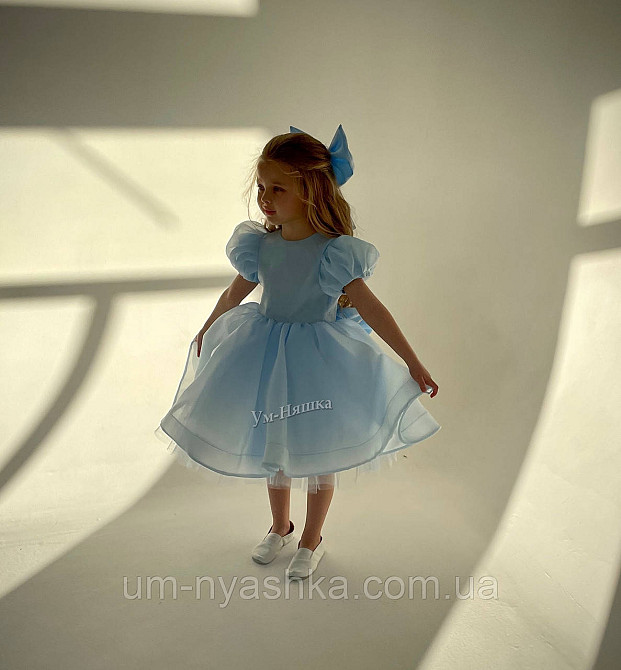 Пудровое платье пышное из шифона с бантом Кривой Рог - изображение 5