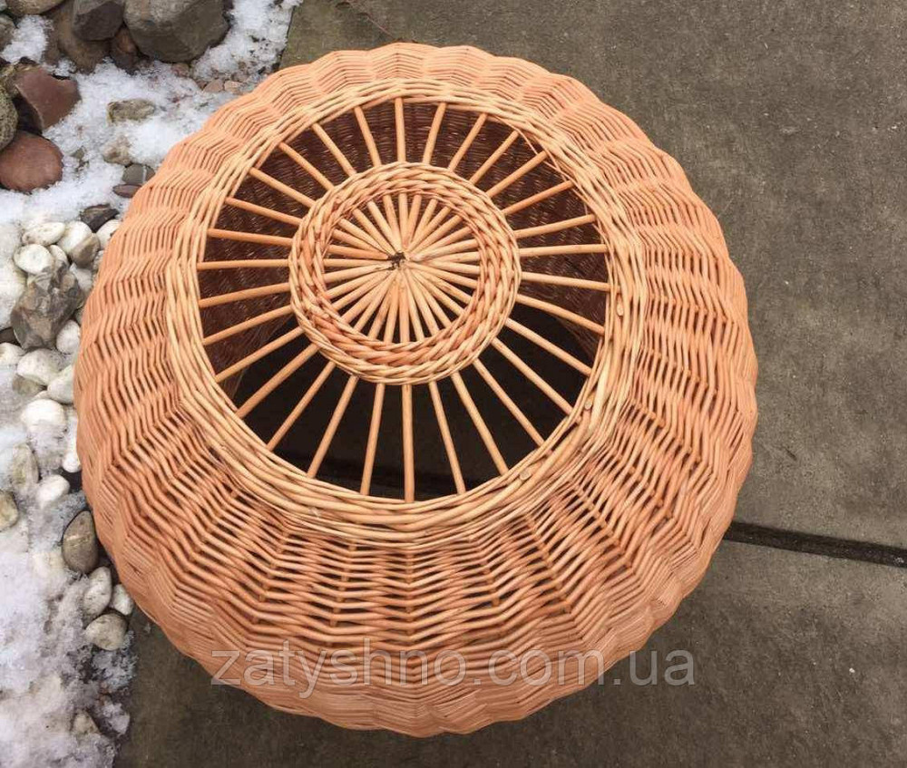 Люстри із лози | люстра плетена з лози | світильник із лози Київ - фото 5