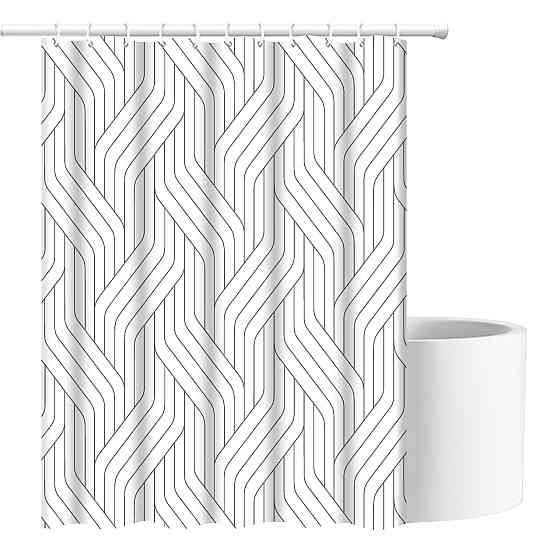 Шторка для ванны из полиэстера водонепроницаемая Bathlux 180x180 см с кольцами, занавеска для ванной комнаты Каменец-Подольский