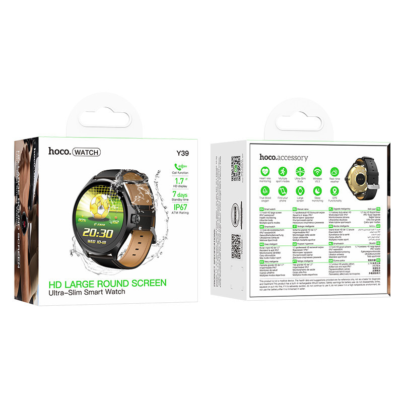 Смарт-часы HOCO Y39 43mm. 280 mAh. IP67 Smart watch(call version) Black Одесса - изображение 2