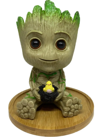 Горщик для вазонів та канцелярії Грут Groot G9 Малюк з пташеням + кругла підставка Вінниця