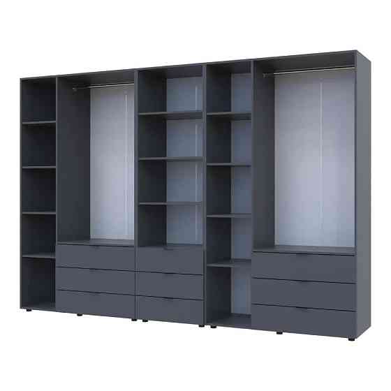 Шкаф для одежды Doros Гелар Графит 3+3ДСП с пеналом 292.4х49.5х203.4 (DRS-011924) Днепр