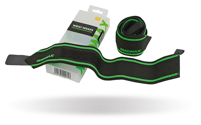 Кистьові бинти MadMax MFA-298 Wrist Wraps 18" Black/Green (пара) Кам'янське - фото 2