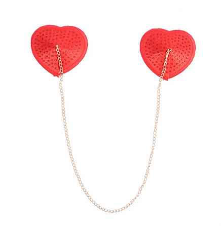 Наклейки на груди з ланцюжком 6 см червоний Київ