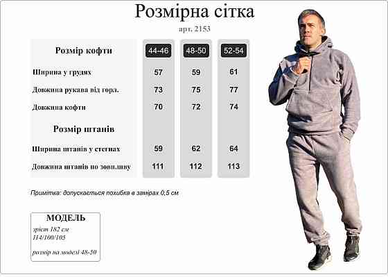 Мужской теплый костюм двойка: кофта и штаны двусторонний флис Полар Одесса