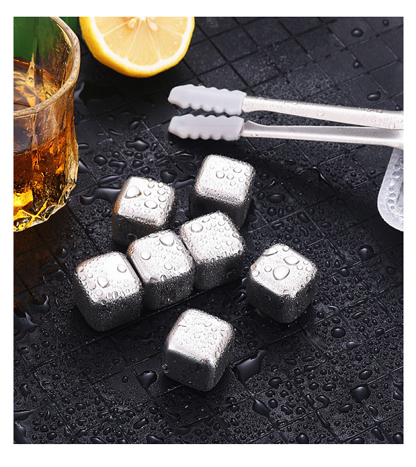 Камни для виски охладительные 8 шт сталь с НАПОЛНИТЕЛЕМ!!, щипцы прорезиненные, коробка для хранения, кубики Кременчуг - изображение 6