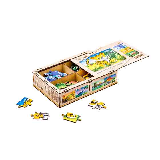 Дерев’яний дитячий пазл 4в1 "Дикі звірі" Puz-58714, 80 елементів Вінниця