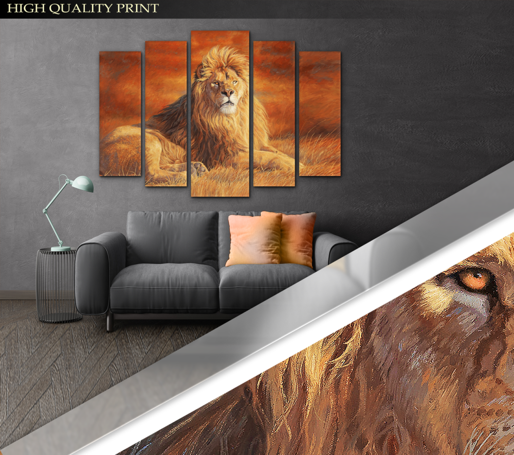 Модульна картина Природа Лев Art-255_5 ( 80х118см ) Київ - фото 3