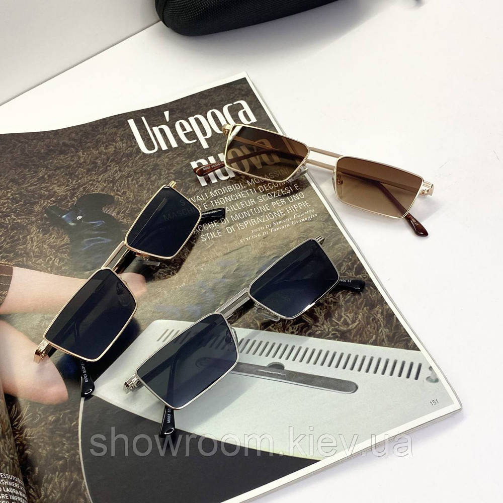 Жіночі модні сонцезахисні окуляри Elegance (003) silver Київ - фото 3