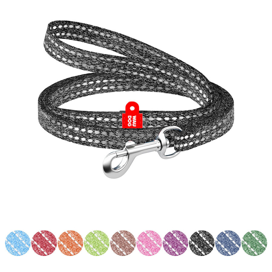 Повідець для котів та дрібних порід собак з відновленої бавовни WAUDOG Re-cotton світловідбиваю Коломия - фото 1