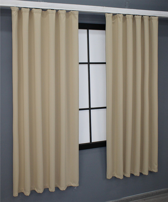 Комплект штор коротких VR-Textil Блэкаут Midnight № 1222ш 140х170 см 2 шт Кремовый (35-0144) Киев - изображение 4