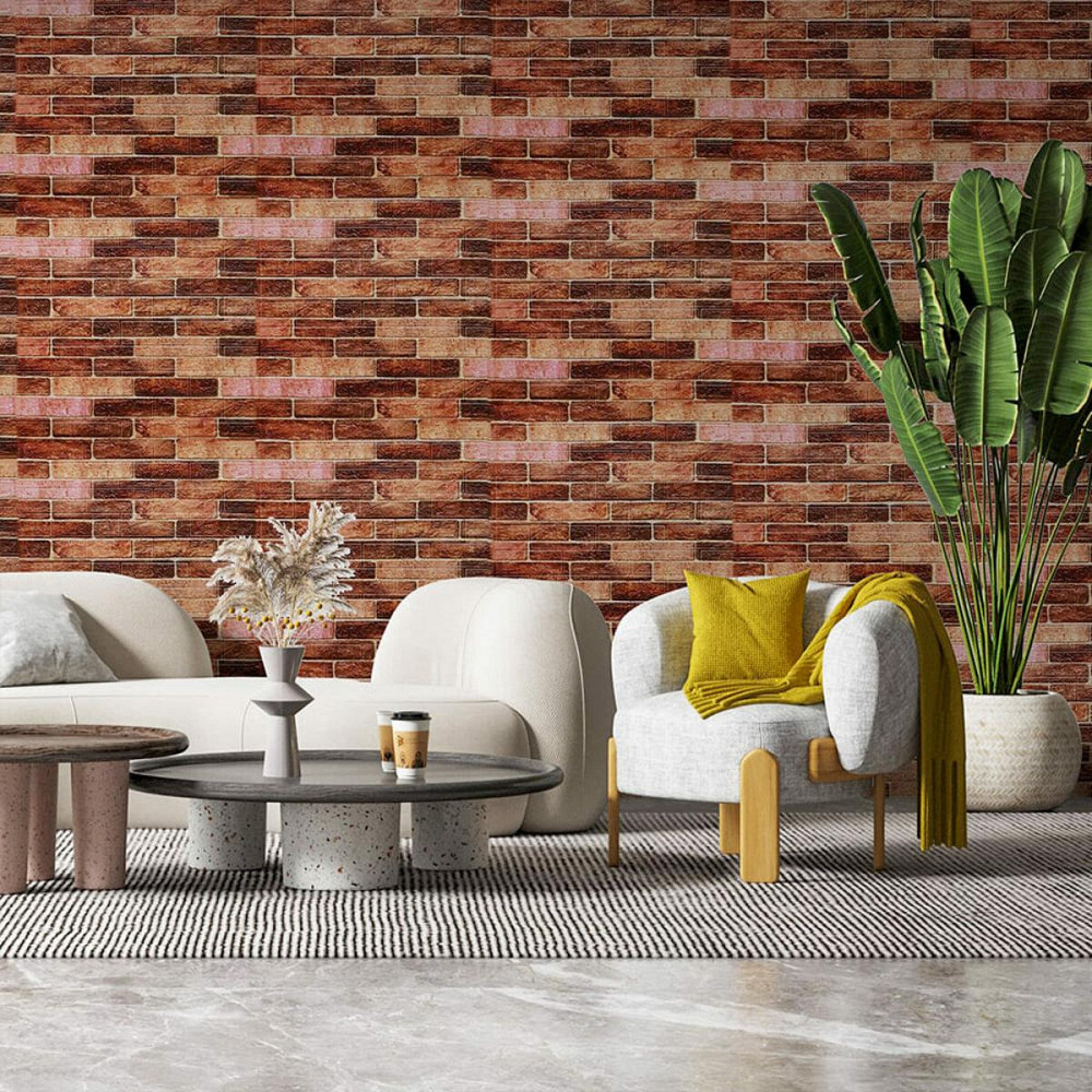 Самоклеющаяся 3D панель 19600х700х3мм Коричневый Екатеринославский Кирпич SW-00001469 Днепр - изображение 7