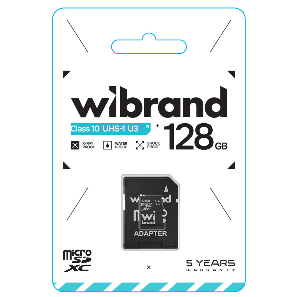 microSDXC (UHS-1 U3) Wibrand 128Gb class 10 (adapter SD) (WICDHU3/128GB-A) Київ - фото 2