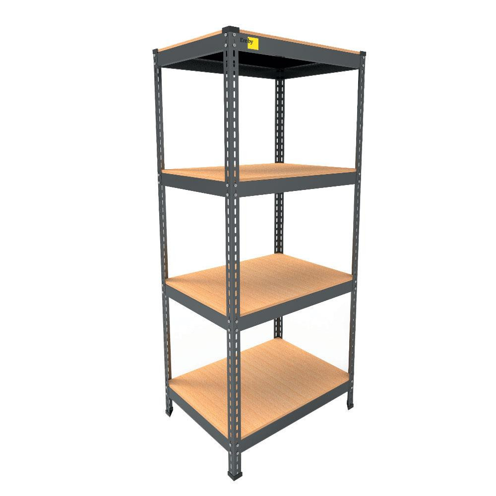 Металлический стеллаж Emby Light Series (размер 1500х900x600мм) 4 полки ДСП до 100кг Черный Винница - изображение 2