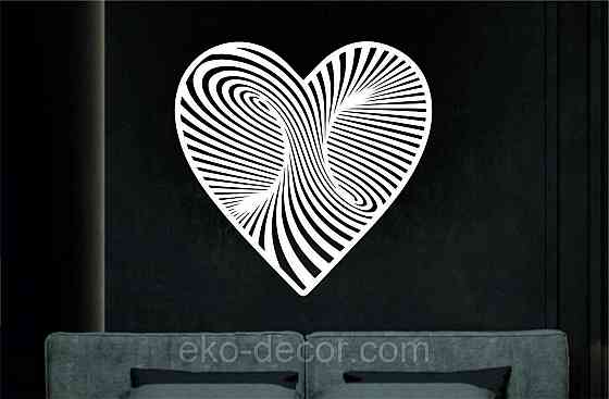 Декоративное настенное Панно «Сердце» Декор на стену 90*90 см, Белый Киев
