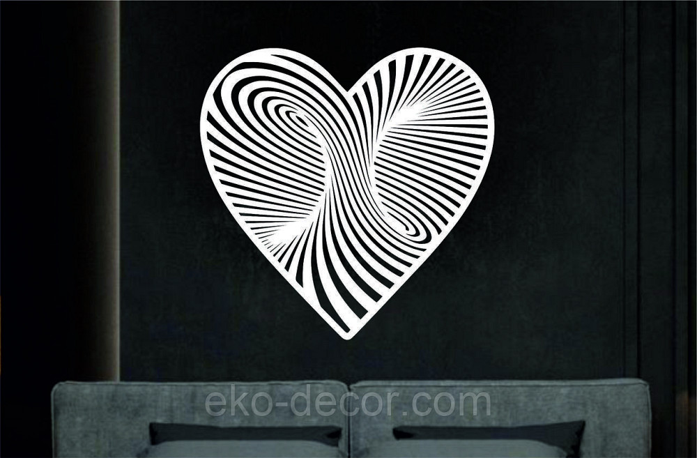 Декоративное настенное Панно «Сердце» Декор на стену 90*90 см, Белый Киев - изображение 4