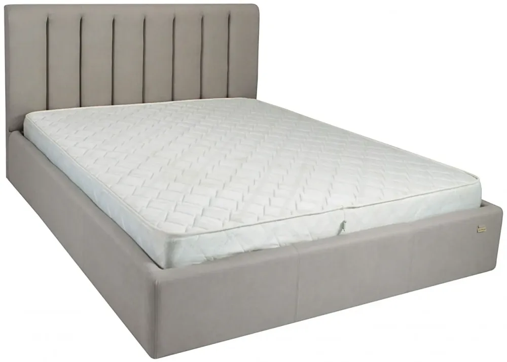 Ліжко Sanam Comfort 140 х 190 см Fibril 06 З підйомним механізмом та нішою для білизни Сірий Київ - фото 1