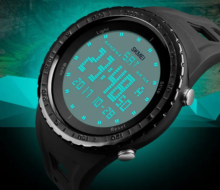 Чоловічий спортивний годинник Skmei 1246 (Чорний) Київ - фото 7