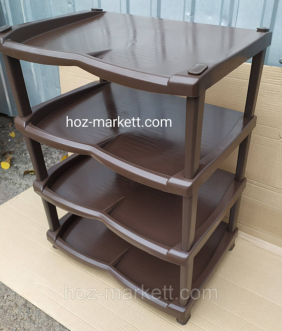 Полиця для взуття коричнева 4 яруси взуттєва пілочка Харків - фото 4