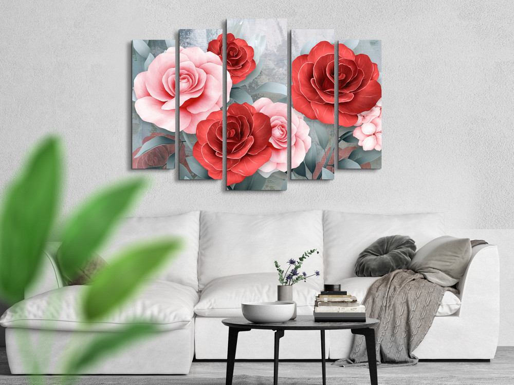Модульная картина в гостиную / спальню Цветы Розы Art-443_5 ( 80х118см ) Киев - изображение 2