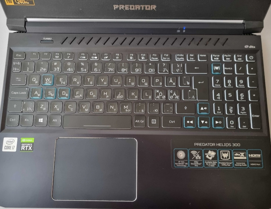 Acer Predator Helios 300 i7 10870H/RTX 3080/RAM 32Gb/SSD1TB/240Hz Ноутбук Київ - фото 4