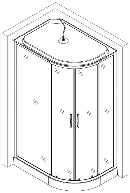 Душовий бокс асиметричний лівий REGA L120GBSL (L120BL) BRAVO (3уп.) Тернопіль - фото 6