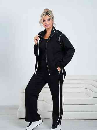 Жіночий повсякденний трикотажний костюм-двійка батал італійський трикотаж 56/58 Одеса