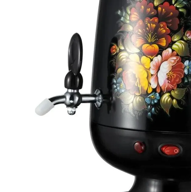 Электрический самовар с фарфоровым заварником Domotec/RAF R-7118В 3.5л черный Одеса - фото 4