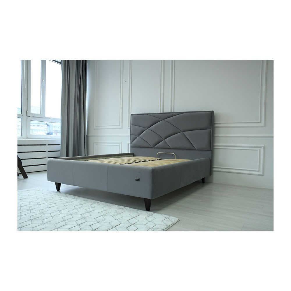 Ліжко NettaDesign Comfort з нішею для білизни на ніжках 140x190 сірий Київ - фото 4