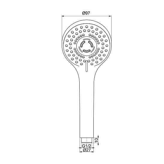 Ручний душ PRO-3 Chrome 3 режими (Rain/Mist/Mixed) Київ