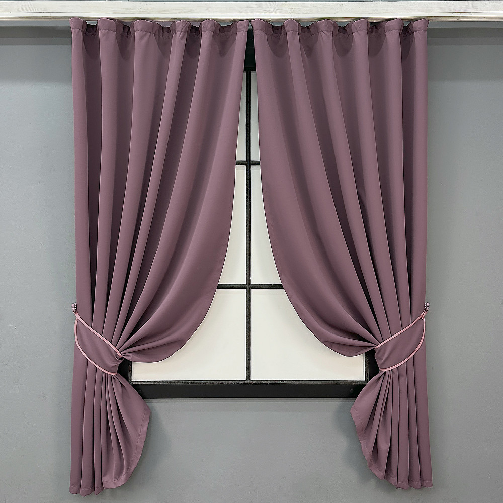 Комплект готовых штор VR-Textil Блэкаут Midnight № 1231ш Марсала 140х170 см 2 шт (35-0457) Киев - изображение 1