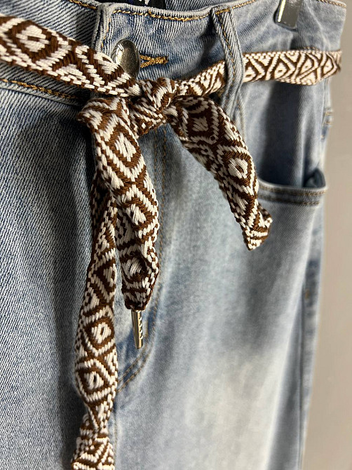 Юбка женская джинсовая LADYN 805 классическая ровный крой разрез сзади стрейчевая пояс лента голубая, голубой, З8 Киев - изображение 6