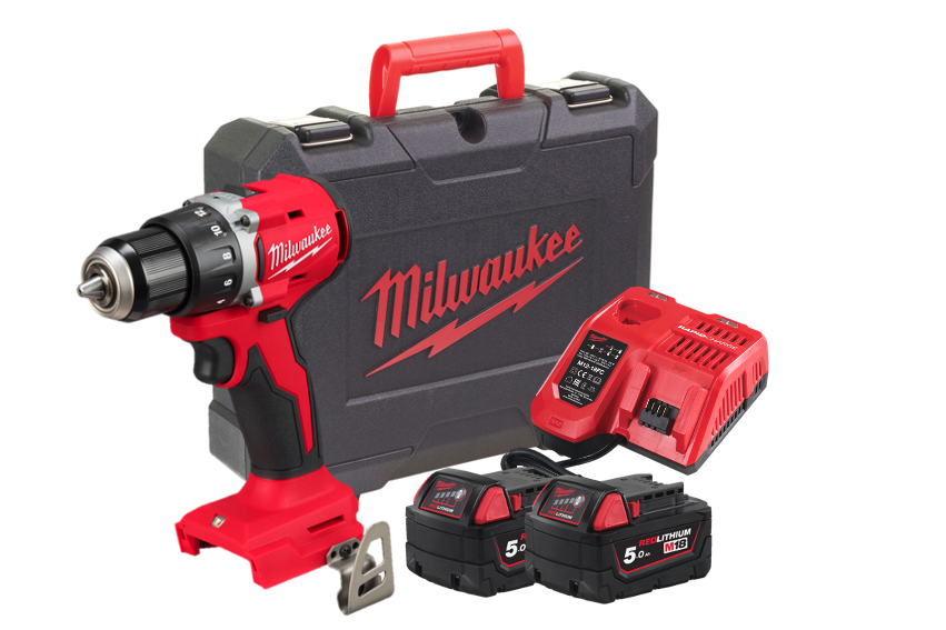 Дриль-шуруповерт акумуляторний безщітковий MILWAUKEE M18 BLDDRC-502С, 60.5Нм (зарядний пристрій М12-18 FС, 2 акумулятори М18 В5 Одеса - фото 1