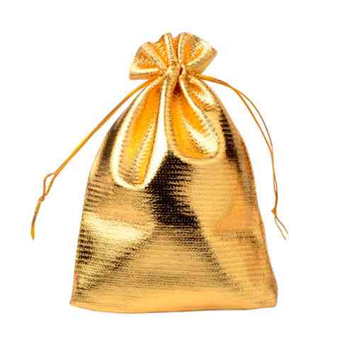 Мешочек подарочный из парчи 9x12см 100шт на затяжках, золото Киев