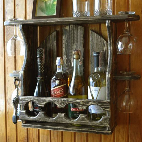 Настінна винна полиця "Кумамото" мокко Миколаїв - фото 1