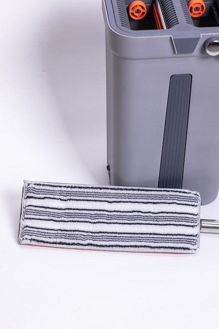 Телескопічна швабра з плоскою насадкою та відро з двома секціями для миття підлоги й віджиму, комплект для прибирання HP-35015-20 Київ - фото 10